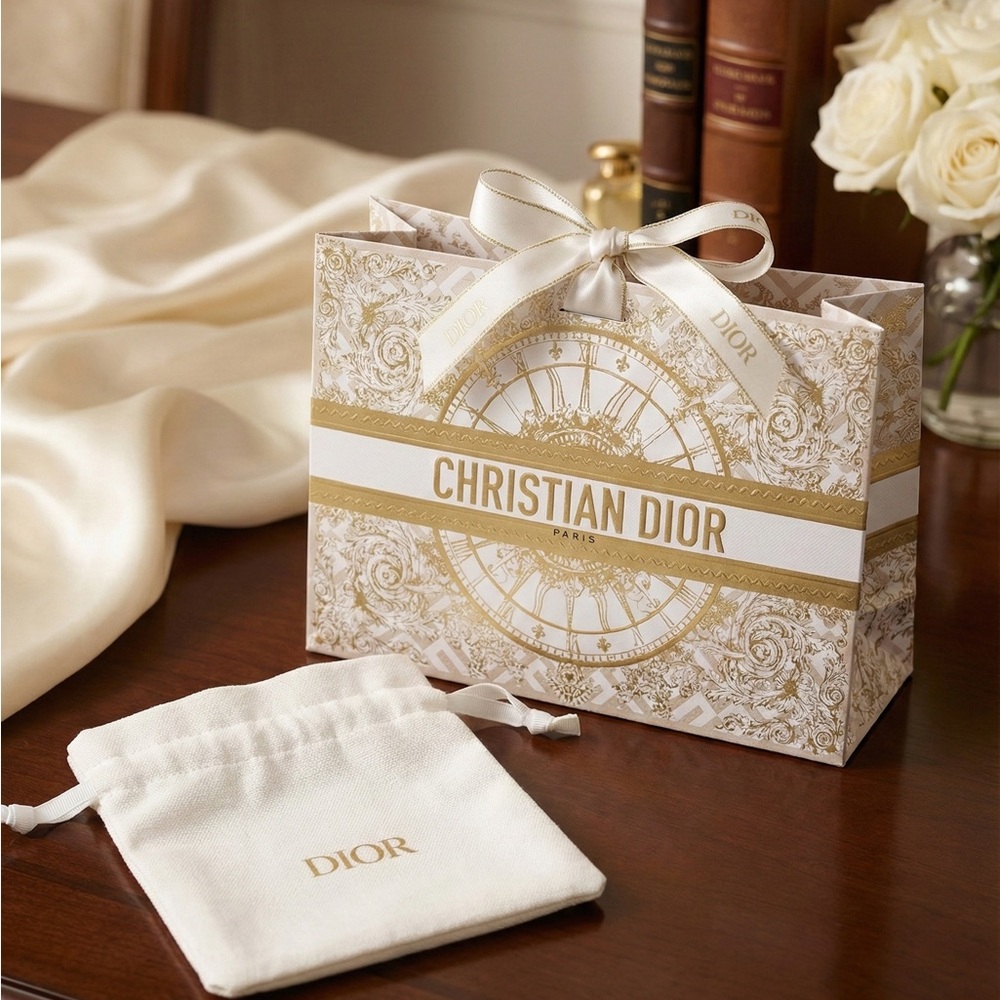 Dior Gold and Cream Holiday Gift Bag